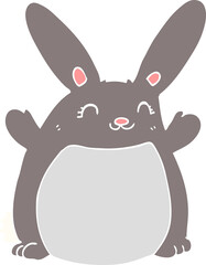 flat color style cartoon rabbit