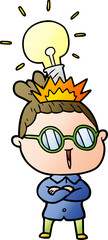 cartoon woman wearing spectacles