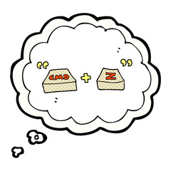 freehand drawn thought bubble cartoon command Z function