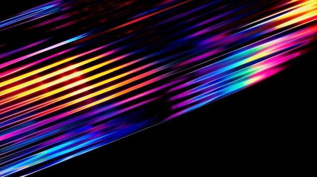 abstract colorful holographic reflective chrome on black background