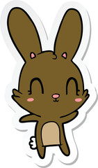 sticker of a cute cartoon rabbit