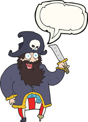 freehand drawn speech bubble cartoon pirate captain