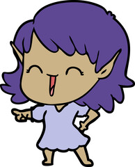 cartoon elf girl