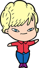 cartoon happy woman