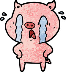 crying pig cartoon