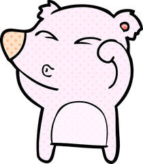 cartoon tired bear rubbing eyes