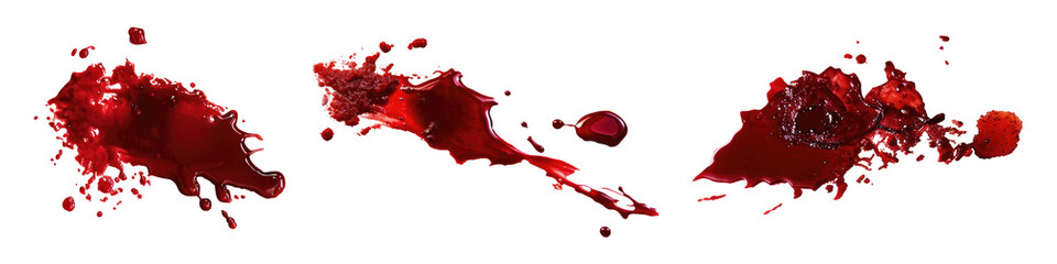 Set of blood drops isolated on transparent background. - 775871608