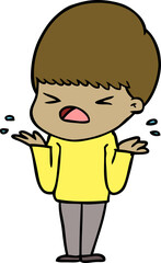 cartoon stressed man