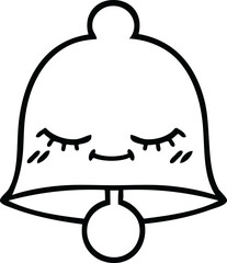 line drawing cartoon of a bell