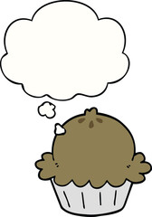 cute cartoon pie with thought bubble