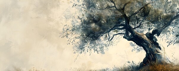 Quiet Moment Under the Shade of an Old Olive Tree Whispering Branches Sharing Timeless Tales