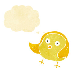 cartoon bird with thought bubble