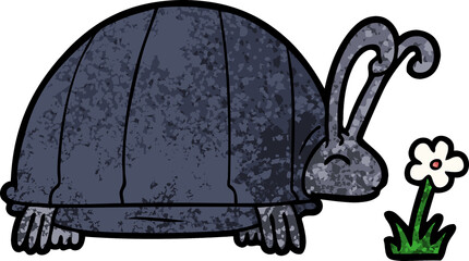 cartoon bug and flower