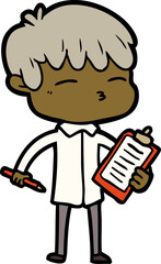 cartoon curious boy