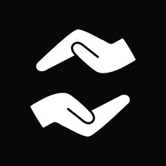 two hand care sign icon