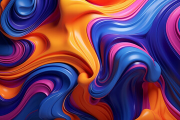 Abstract background colored stains and waves of liquid glossy paint	