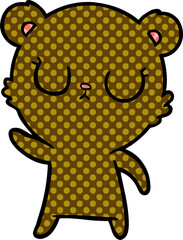 peaceful cartoon bear