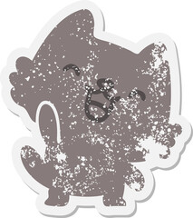 happy cartoon cat grunge sticker