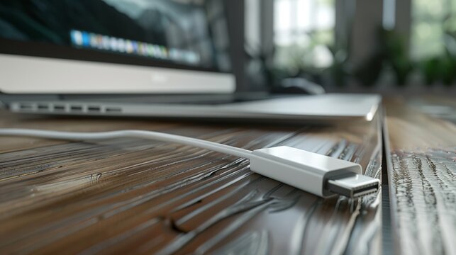 A white USB plugged into a computer