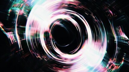 abstract swirling motion light vortex on black background - obrazy, fototapety, plakaty