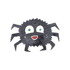 freehand retro cartoon spider