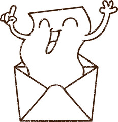 Happy Letter Charcoal Drawing