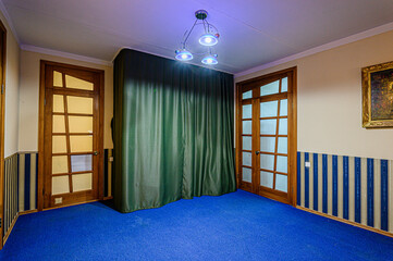 standard room interior apartment. room doors, renovation corridor lobby entrance hall