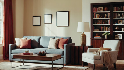Living Room Design: Frames On Wall 