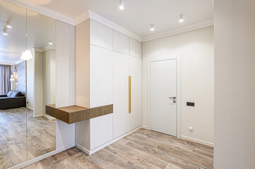 standard room interior apartment. room doors, renovation corridor lobby entrance hall