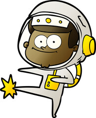 happy astronaut cartoon © lineartestpilot