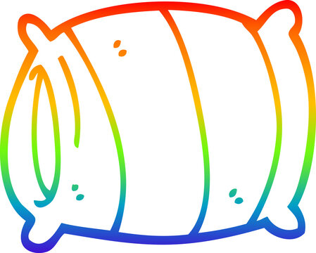 recommend clip art: rainbow gradient line drawing of a cartoon pillow