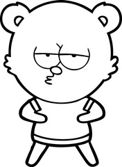 Naklejka premium bored polar bear cartoon
