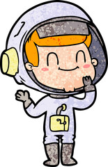 Obraz premium happy cartoon astronaut man