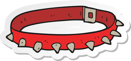 sticker of a cartoon dog collar