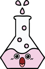 cute cartoon of a science beaker