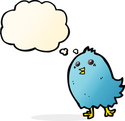 cartoon bluebird with thought bubble