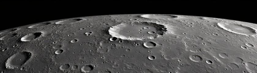 A close up of a moon with many craters - obrazy, fototapety, plakaty