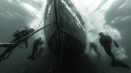 Underwater workers.