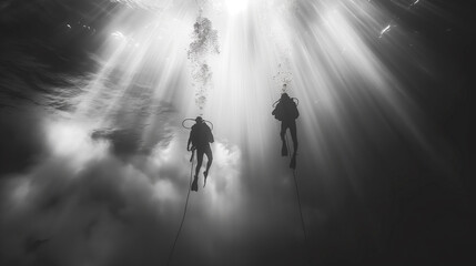 Fototapeta premium Underwater workers.