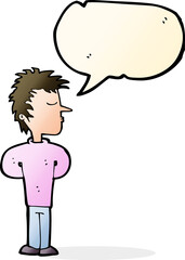 cartoon man ignoring with speech bubble