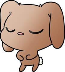 freehand drawn gradient cartoon of cute kawaii bunny