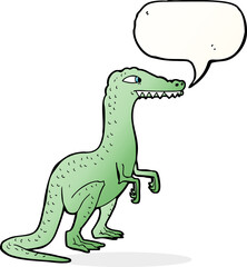 cartoon dinosaur with speech bubble