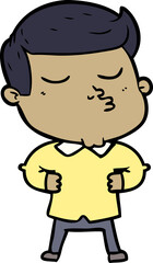 cartoon model guy pouting