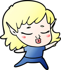 pretty cartoon elf girl