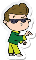 sticker of a cartoon cool guy
