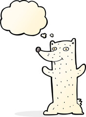 cartoon polar bear with thought bubble