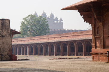 Mughal architecture at Fatehpur Sikri near Agra, Uttar Pradesh, India.