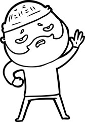 cartoon worried man with beard