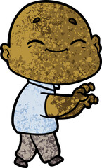 cartoon happy bald man