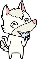 cartoon hungry wolf